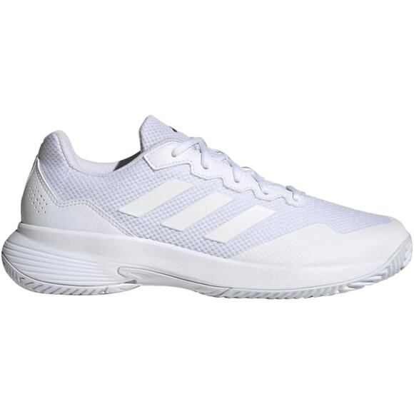 NWT adidas Men\'s Gamecourt 2.0 Tennis Sneaker, White/Matte Silver-Size 14 main image 4
